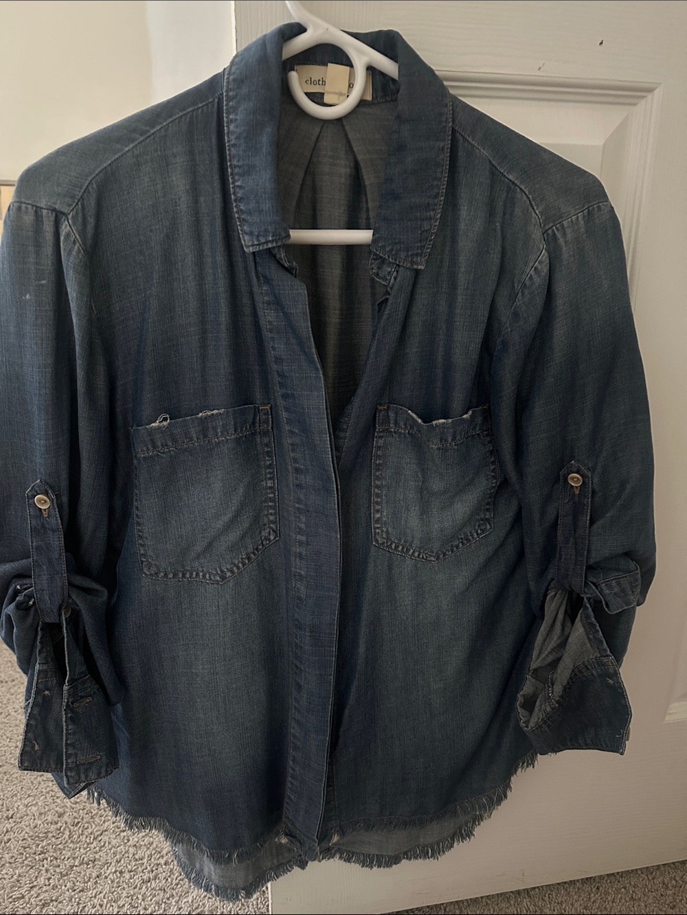 cloth & stone Washed Denim Button-Down Shirt Jacket